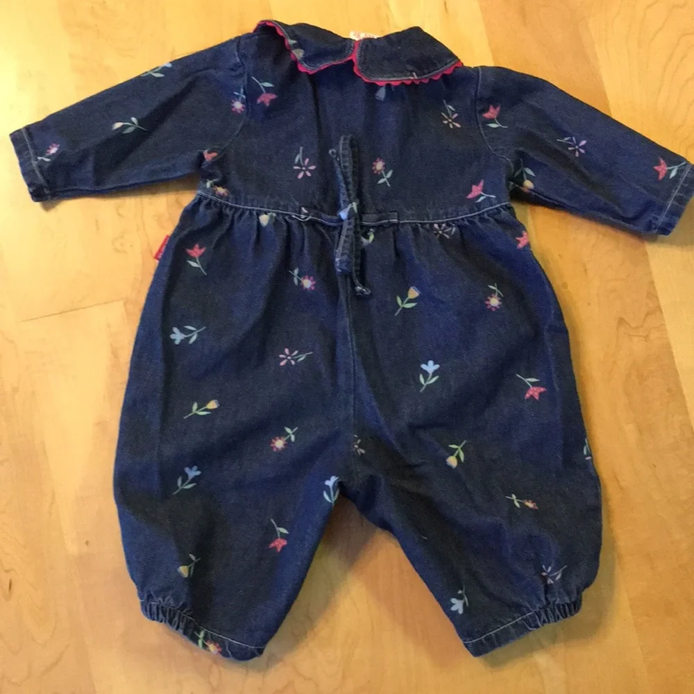 CARTER'S Vintage Denim Floral Bubble Romper